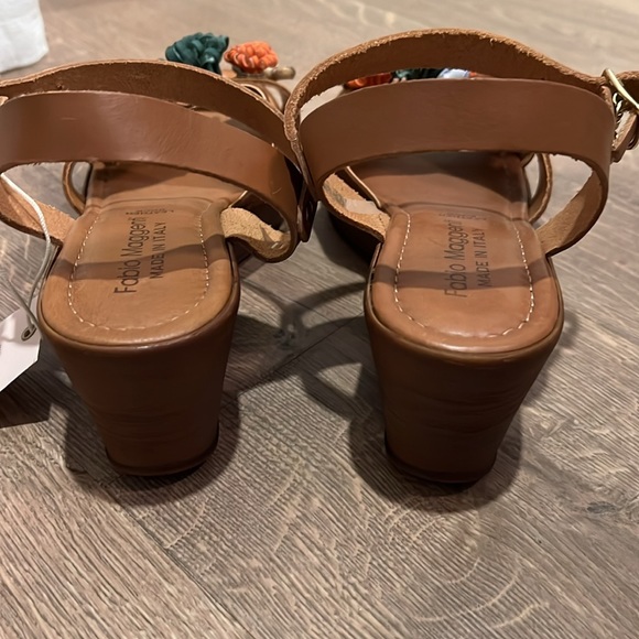 NWT Fabio Maggenti floral leather wedge shoe size 9 - Picture 8 of 11